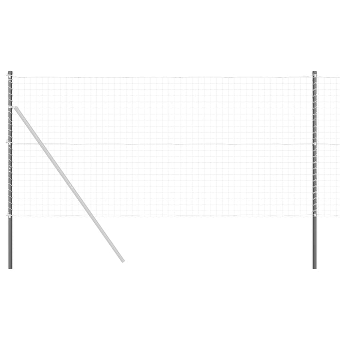 Stâlp de gard. 12 pcs Gri Oțel vopsit în pulbere WALTI
