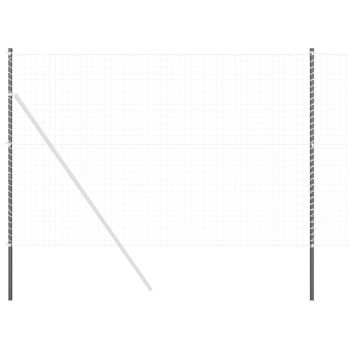 Stâlp de gard. 2 pcs Gri Oțel vopsit în pulbere WALTI
