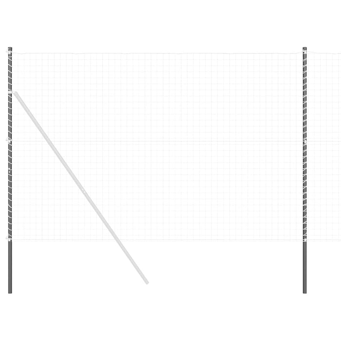 Stâlp de gard. 12 pcs Gri Oțel vopsit în pulbere WALTI