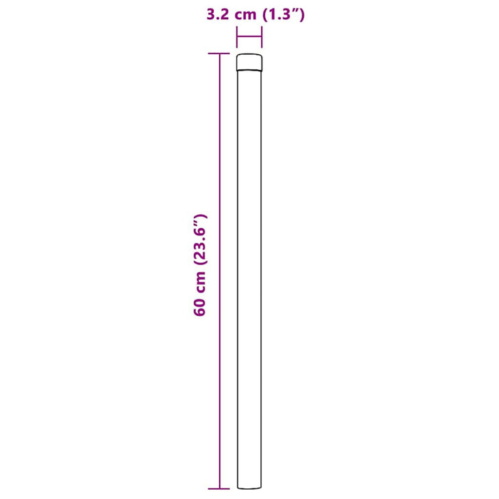 Stâlp de gard. 12 pcs Argintiu 60 cm Oțel vopsit în pulbere WALTI