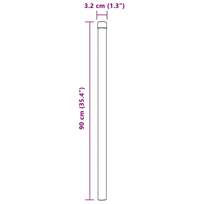 Stâlp de gard. 2 pcs Argintiu 90 cm Oțel vopsit în pulbere WALTI