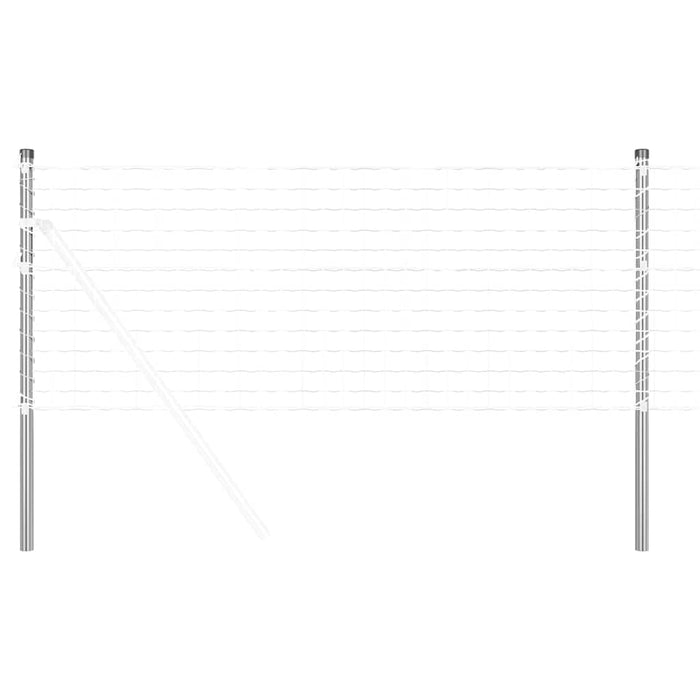 Stâlp de gard. 12 pcs Argintiu 90 cm Oțel vopsit în pulbere WALTI