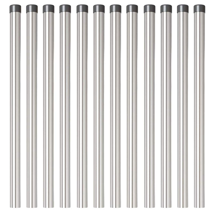Stâlp de gard. 12 pcs Argintiu 90 cm Oțel vopsit în pulbere WALTI