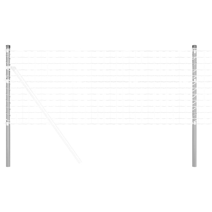 Stâlp de gard. 2 pcs Argintiu 100 cm Oțel vopsit în pulbere WALTI