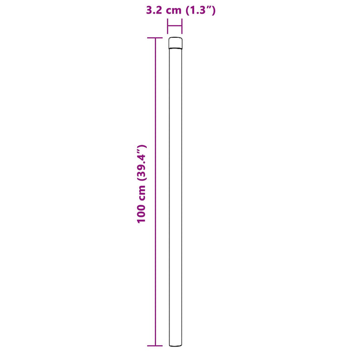 Stâlp de gard. 12 pcs Argintiu 100 cm Oțel vopsit în pulbere WALTI