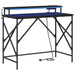 Birou cu raft Stejar negru 100 x 50 x 86.5 cm Lemn compozit - WALTI WALTI