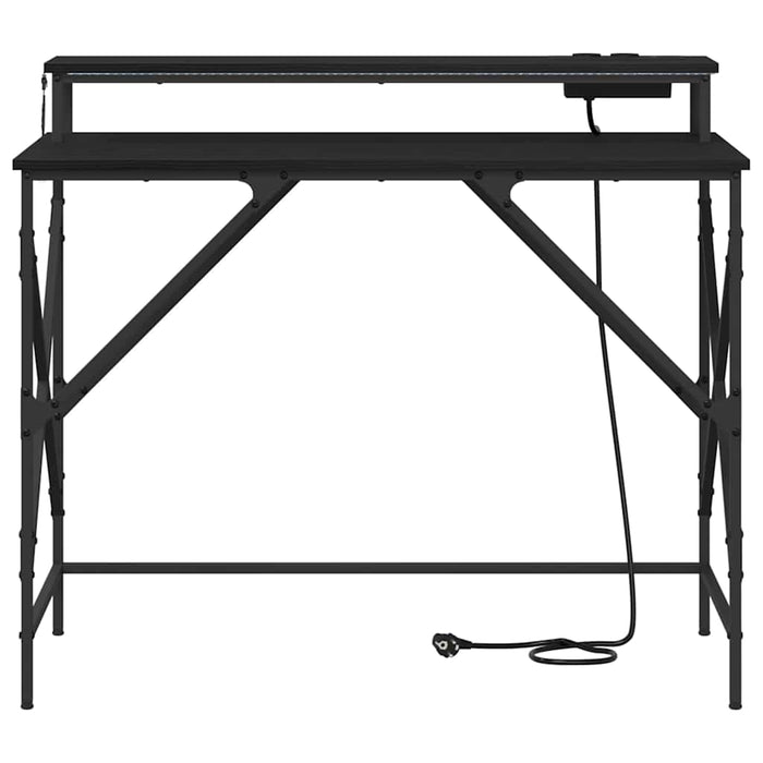 Birou cu raft Stejar negru 100 x 50 x 86.5 cm Lemn compozit - WALTI WALTI