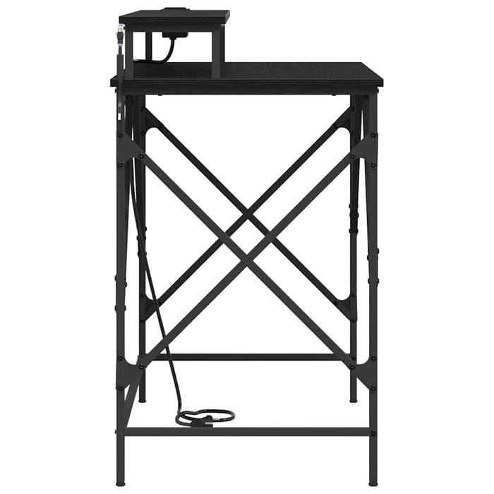 Birou cu raft Stejar negru 100 x 50 x 86.5 cm Lemn compozit - WALTI WALTI