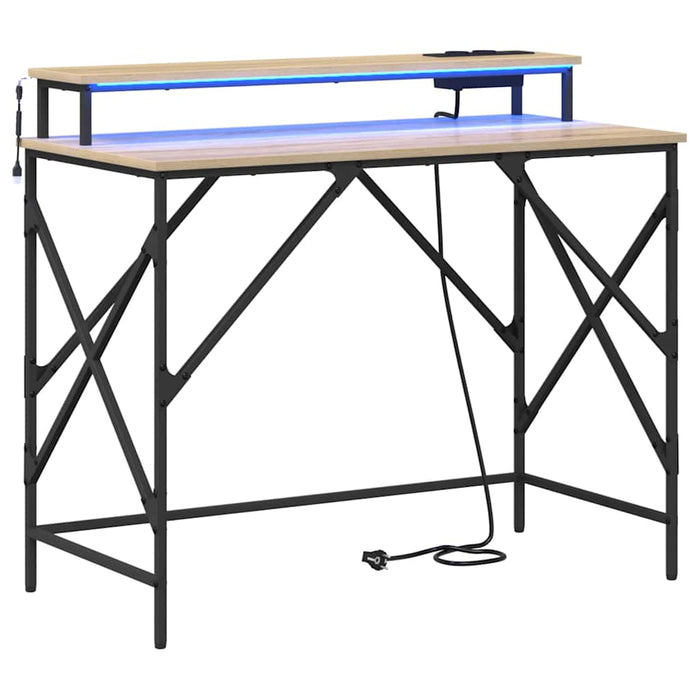 Birou cu raft Stejar sonoma 100 x 50 x 86.5 cm Lemn compozit - WALTI WALTI