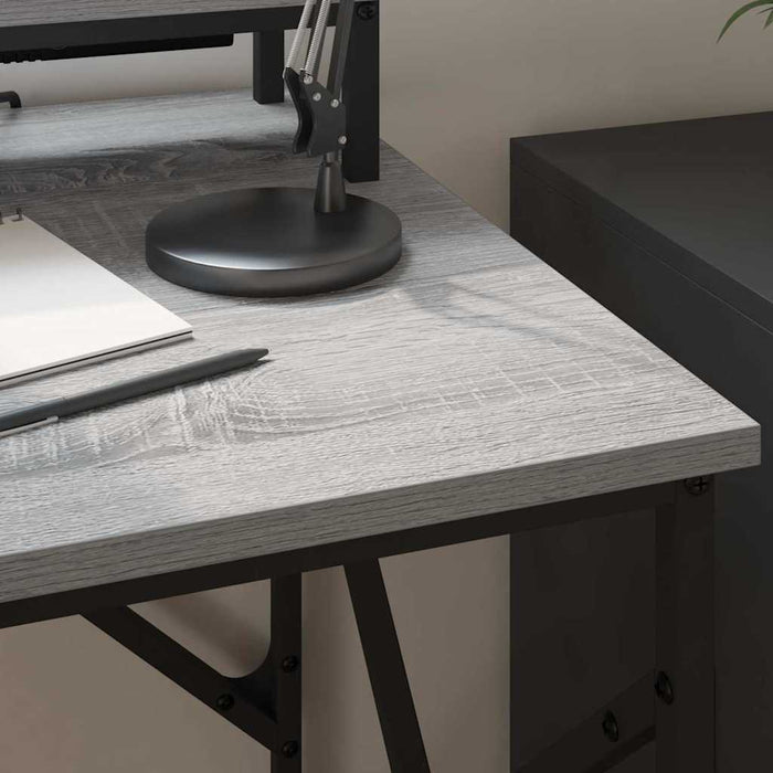 Birou cu raft sonoma gri 100 x 50 x 86.5 cm Lemn compozit - WALTI WALTI