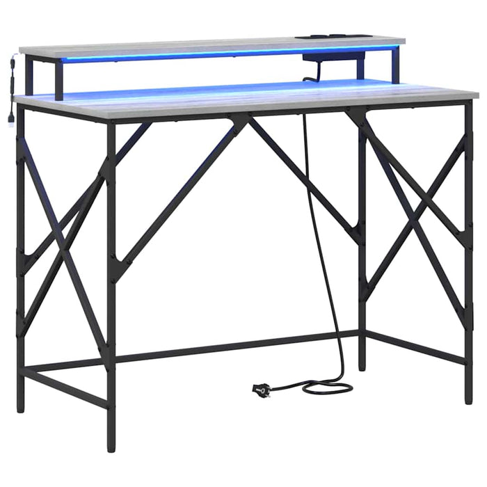 Birou cu raft sonoma gri 100 x 50 x 86.5 cm Lemn compozit - WALTI WALTI