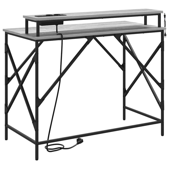 Birou cu raft sonoma gri 100 x 50 x 86.5 cm Lemn compozit - WALTI WALTI
