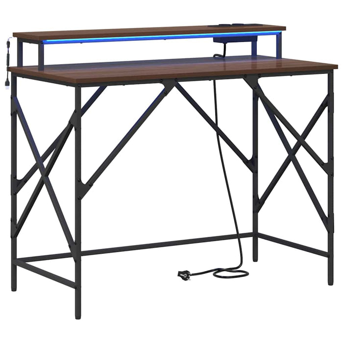 Birou cu raft Stejar brun 100 x 50 x 86.5 cm Lemn compozit - WALTI WALTI