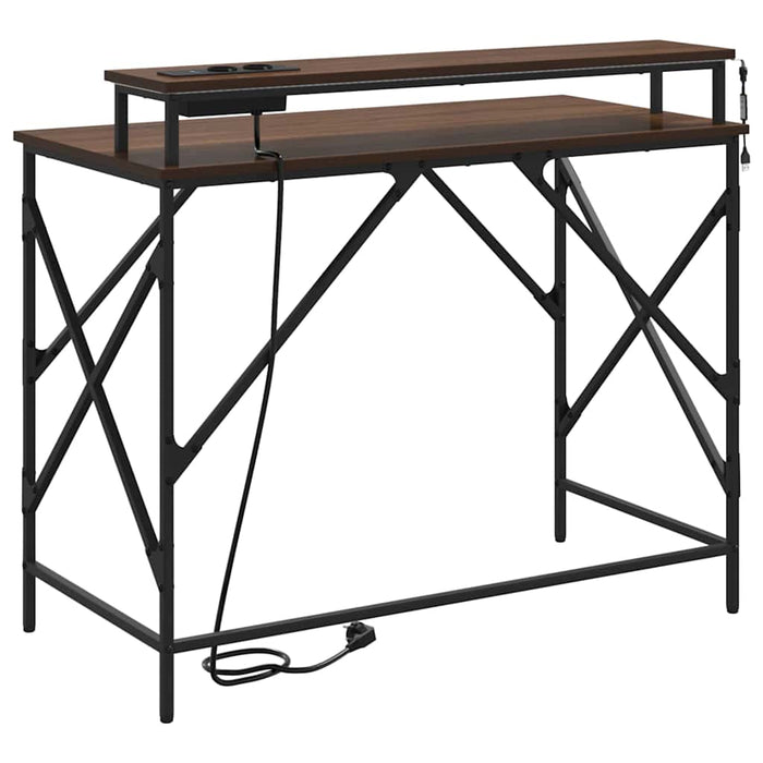 Birou cu raft Stejar brun 100 x 50 x 86.5 cm Lemn compozit - WALTI WALTI