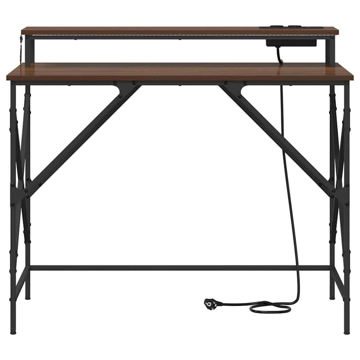 Birou cu raft Stejar brun 100 x 50 x 86.5 cm Lemn compozit - WALTI WALTI