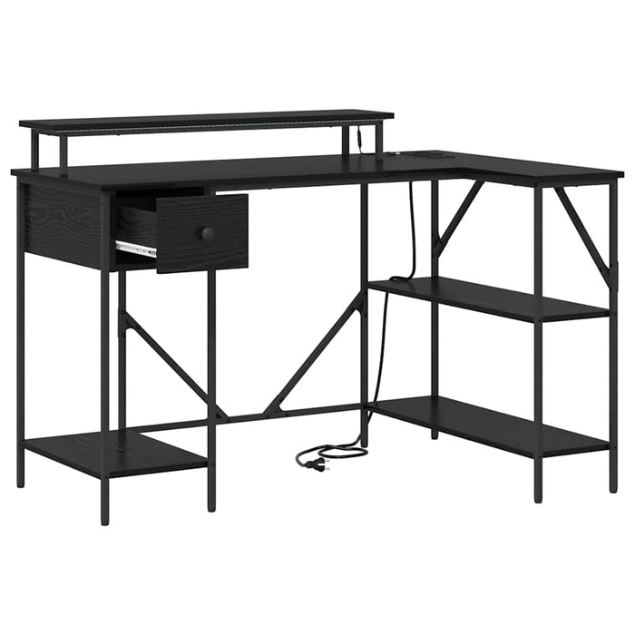 Birou cu sertar Stejar negru 120 x 79 x 86.5 cm Lemn compozit - WALTI WALTI