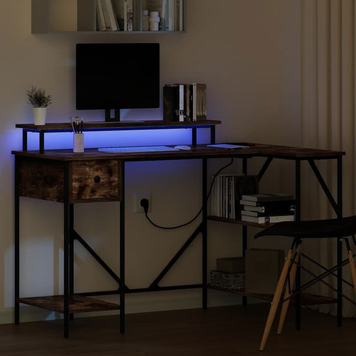 Birou cu sertar Stejar afumat 120 x 79 x 86.5 cm Lemn compozit - WALTI WALTI