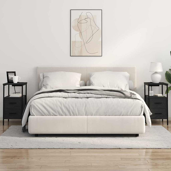 Dulap de noapte Stejar Negru 30 x 48 x 61 cm Lemn compozit - WALTI WALTI