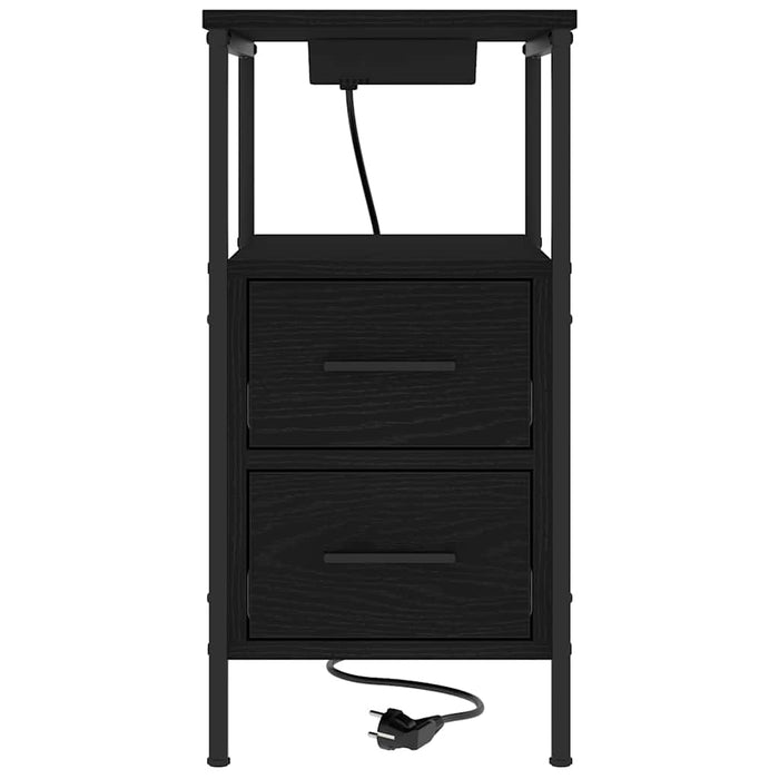 Dulap de noapte Stejar Negru 30 x 48 x 61 cm Lemn compozit - WALTI WALTI