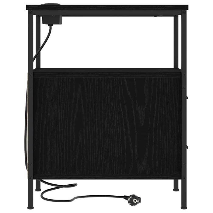 Dulap de noapte Stejar Negru 30 x 48 x 61 cm Lemn compozit - WALTI WALTI