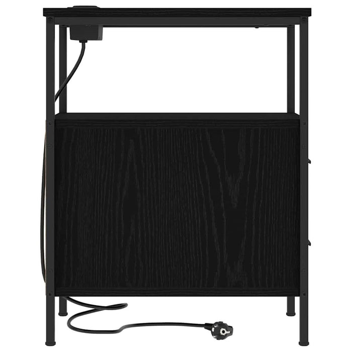 Dulap de noapte cu sertar 2 pcs Stejar Negru 30 x 48 x 61 cm - WALTI WALTI