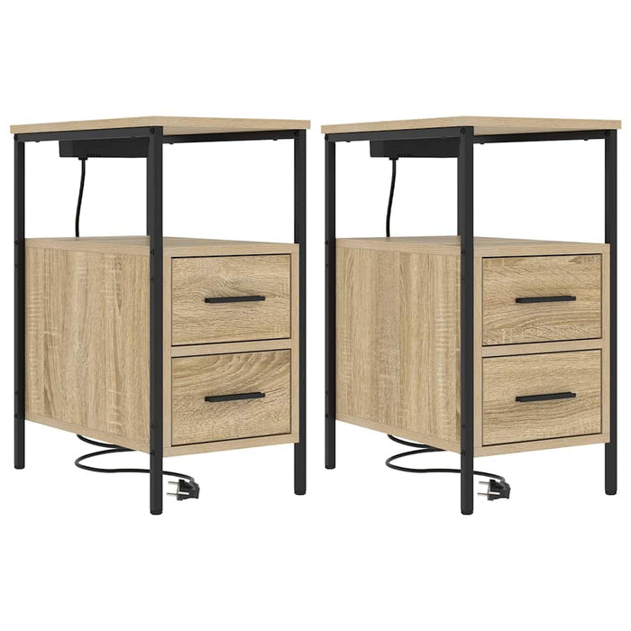 Dulap de noapte cu sertar 2 pcs Stejar Sonoma 30 x 48 x 61 cm - WALTI WALTI