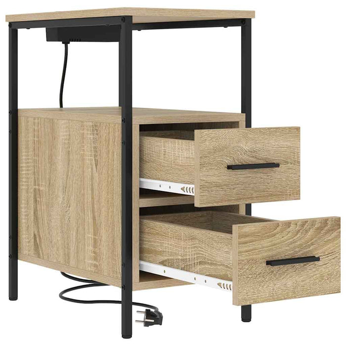 Dulap de noapte cu sertar 2 pcs Stejar Sonoma 30 x 48 x 61 cm - WALTI WALTI