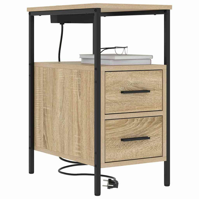 Dulap de noapte cu sertar 2 pcs Stejar Sonoma 30 x 48 x 61 cm - WALTI WALTI