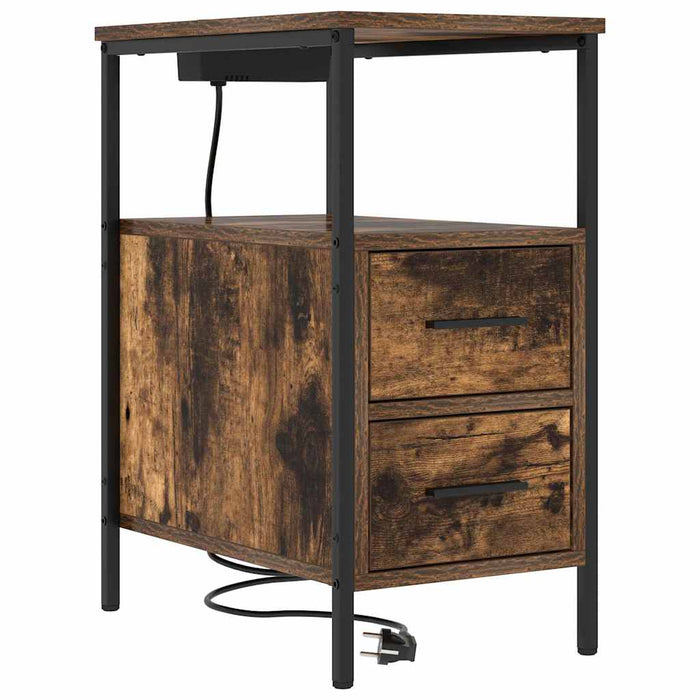 Dulap de noapte Stejar fumuriu 30 x 48 x 61 cm Lemn compozit - WALTI WALTI