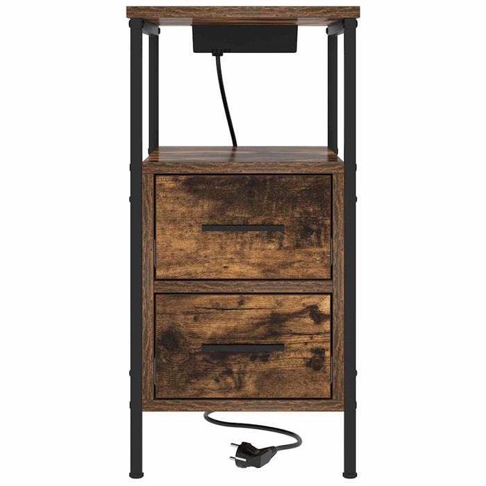 Dulap de noapte Stejar fumuriu 30 x 48 x 61 cm Lemn compozit - WALTI WALTI