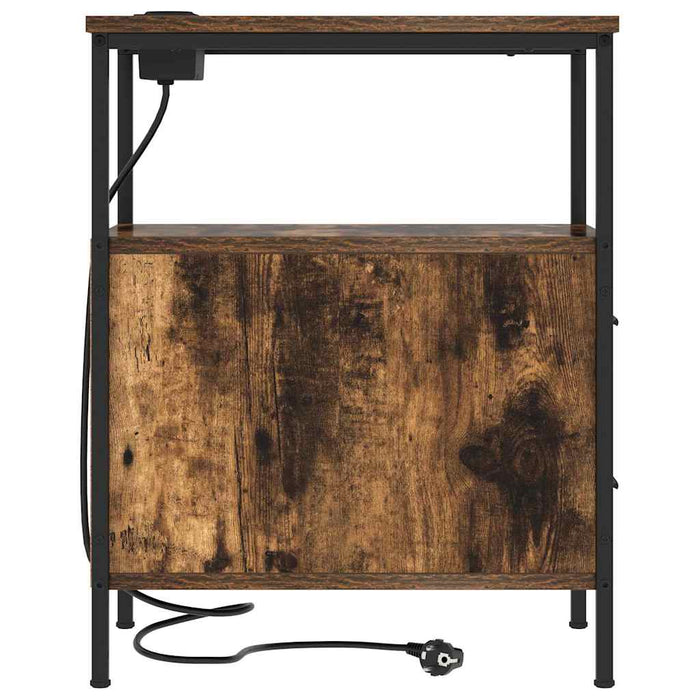 Dulap de noapte Stejar fumuriu 30 x 48 x 61 cm Lemn compozit - WALTI WALTI