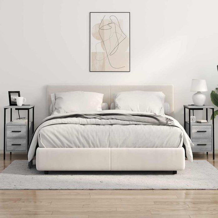 Dulap de noapte 2 pcs Gri Sonoma 30 x 48 x 61 cm Lemn compozit - WALTI WALTI