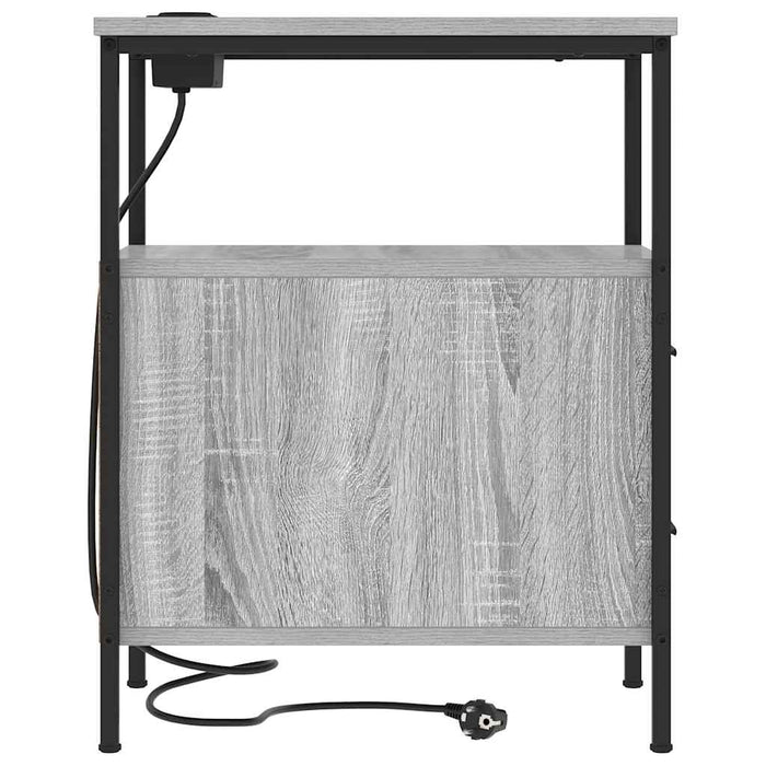 Dulap de noapte 2 pcs Gri Sonoma 30 x 48 x 61 cm Lemn compozit - WALTI WALTI