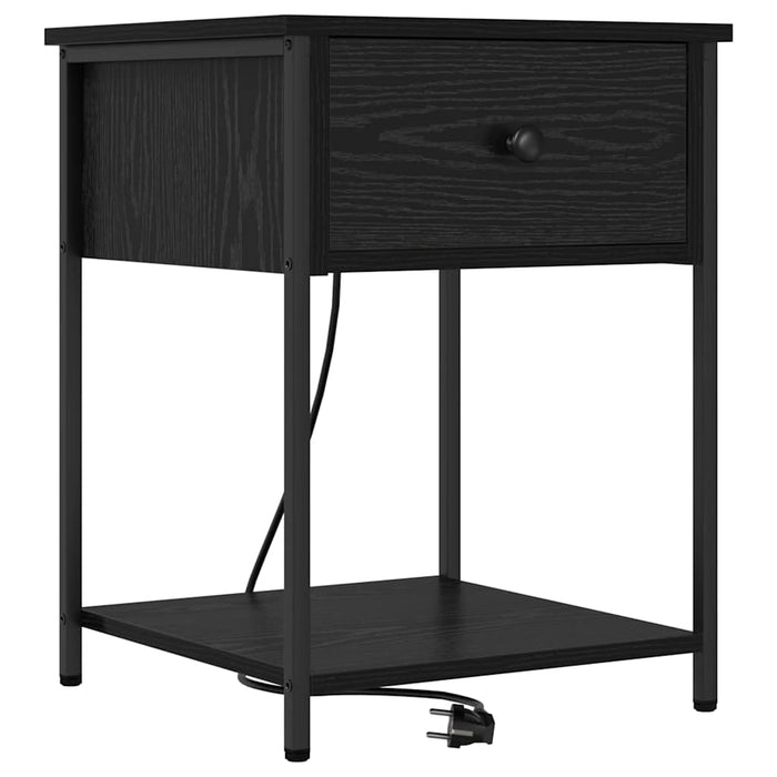 Dulap de noapte cu sertar 2 pcs Stejar Negru 42 x 41 x 56 cm - WALTI WALTI