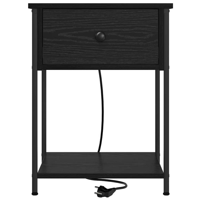 Dulap de noapte cu sertar 2 pcs Stejar Negru 42 x 41 x 56 cm - WALTI WALTI