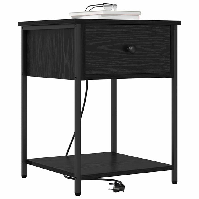Dulap de noapte cu sertar 2 pcs Stejar Negru 42 x 41 x 56 cm - WALTI WALTI