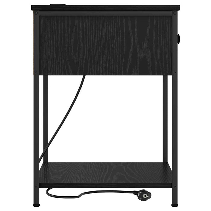 Dulap de noapte cu sertar 2 pcs Stejar Negru 42 x 41 x 56 cm - WALTI WALTI