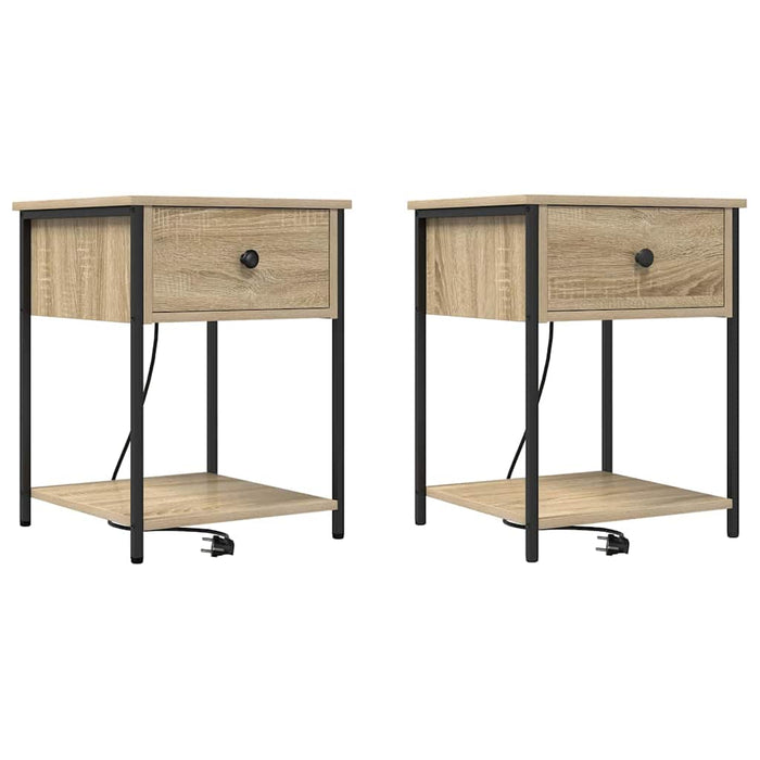 Dulap de noapte cu sertar 2 pcs Stejar Sonoma 42 x 41 x 56 cm - WALTI WALTI
