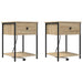 Dulap de noapte cu sertar 2 pcs Stejar Sonoma 42 x 41 x 56 cm - WALTI WALTI
