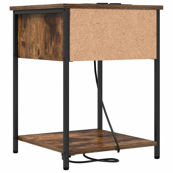 Dulap de noapte Stejar fumuriu 42 x 41 x 56 cm Lemn compozit - WALTI WALTI