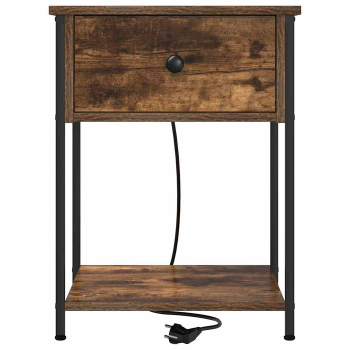 Dulap de noapte Stejar fumuriu 42 x 41 x 56 cm Lemn compozit - WALTI WALTI