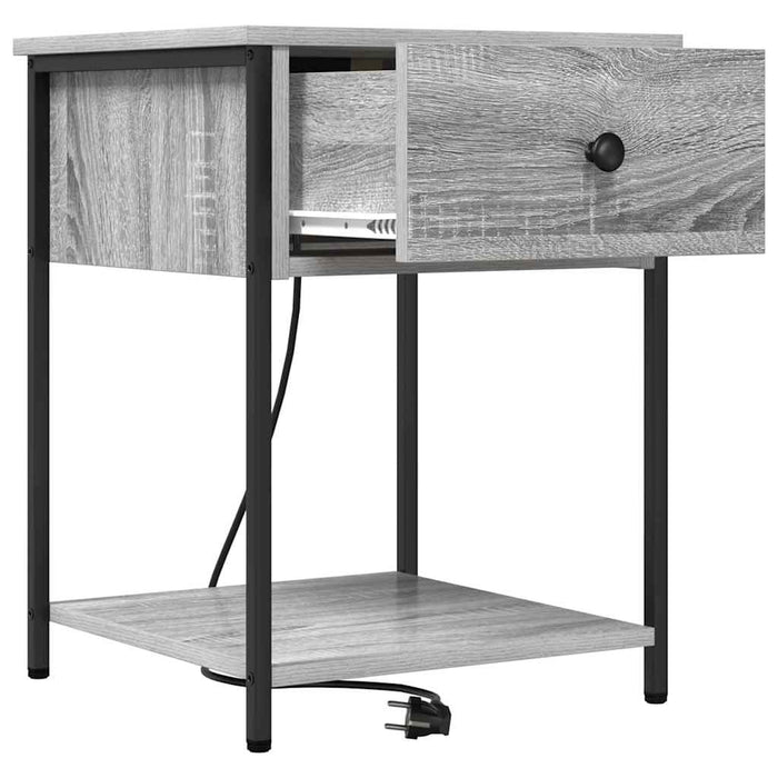 Dulap de noapte 2 pcs Gri Sonoma 42 x 41 x 56 cm Lemn compozit - WALTI WALTI