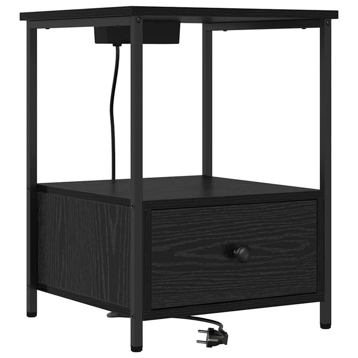 Dulap de noapte Stejar Negru 42 x 41 x 56 cm Lemn compozit - WALTI WALTI