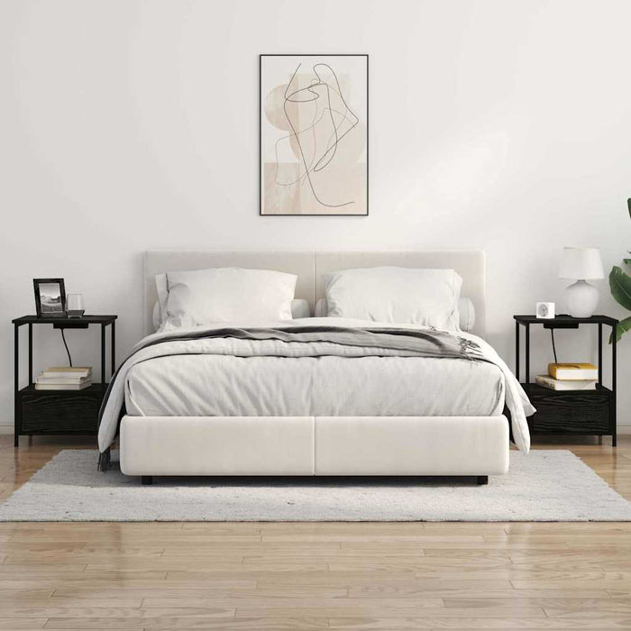 Dulap de noapte cu sertar 2 pcs Stejar Negru 42 x 41 x 56 cm - WALTI WALTI