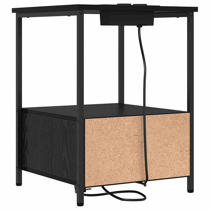 Dulap de noapte cu sertar 2 pcs Stejar Negru 42 x 41 x 56 cm - WALTI WALTI
