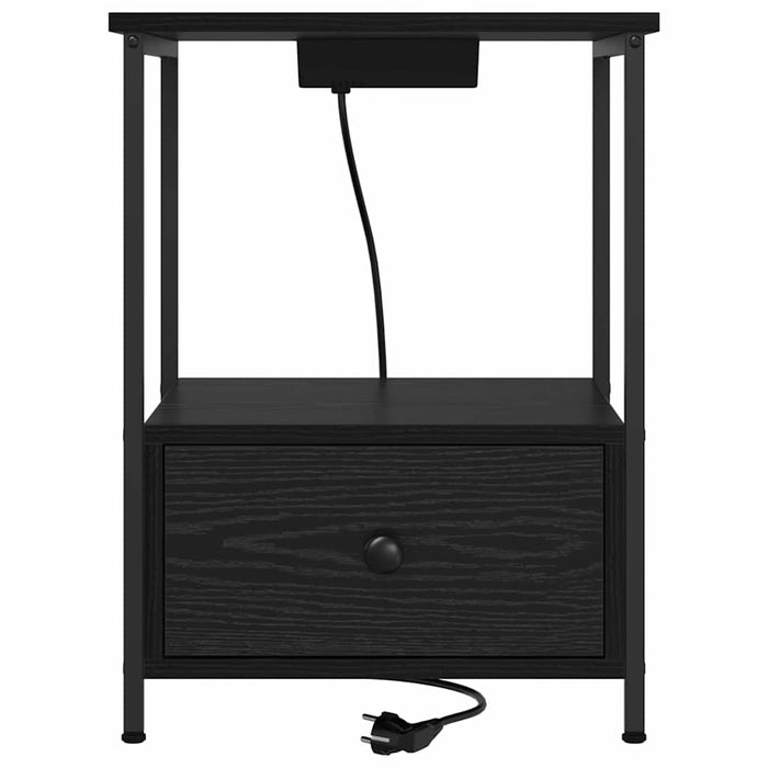 Dulap de noapte cu sertar 2 pcs Stejar Negru 42 x 41 x 56 cm - WALTI WALTI