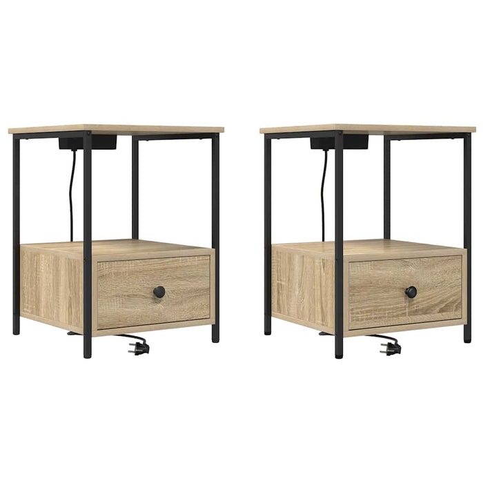 Dulap de noapte cu sertar 2 pcs Stejar Sonoma 42 x 41 x 56 cm - WALTI WALTI