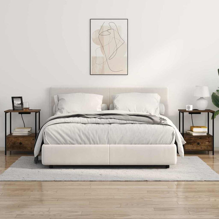 Dulap de noapte Stejar fumuriu 42 x 41 x 56 cm Lemn compozit - WALTI WALTI