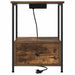 Dulap de noapte Stejar fumuriu 42 x 41 x 56 cm Lemn compozit - WALTI WALTI