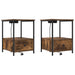 Dulap de noapte cu sertar 2 pcs Stejar fumuriu 42 x 41 x 56 cm - WALTI WALTI
